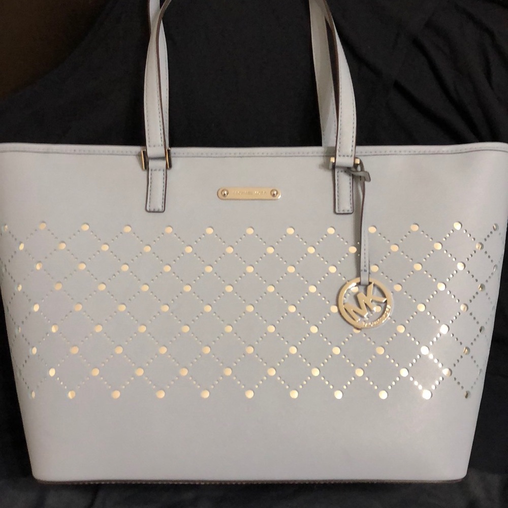 Michael Kors Violet Carryall Tote in Pale Blue NWT